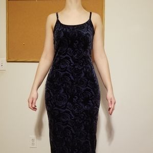 Velvet bodycon maxi dress